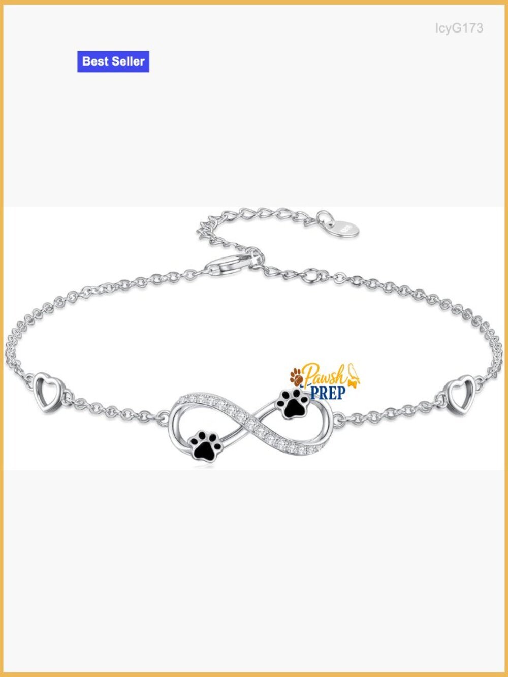 Sterling Silver Ankle Bracelet with Animal Charms, 9 Inch Chain